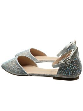 NWT Forever Link Showy Silver Rhinestone Ballet Flats 8 Prom